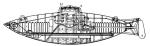 Schemat okrętu podwodnego konstrukcji Stefana Drzewieckiego z 1881 r.