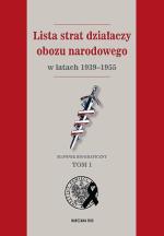 Lista strat działaczy obozu narodowego w latach 1939 – 1955; Instytut Pamięci Narodowej Warszawa 2010
