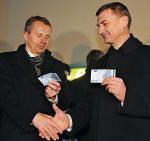 Estoński premier Andrus Ansip (z prawej) i minister finansów Jurgen Ligi (fot. Timur Nisametdinov)