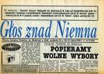 Fragment pierwszej strony „Głosu znad Niemna”, tygodnika wydawanego przez Związek Polaków na Białorusi