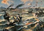 Zagłada floty rosyjskiej pod Cuszimą, ilustracja z „Le Petit Parisien” 