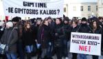 Protest przeciw dyskryminacji polskiego szkolnictwa na Litwie. Wilno, grudzień 2010