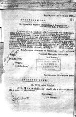 Pismo starosty węgrowskiego w sprawie ekshumacji czerwonoarmistów 
