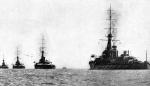 Brytyjskie okręty liniowe podczas rejsu