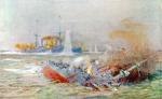 Zagłada „Scharnhorsta” i „Gneisenaua” u brzegów Falklandów, rys. W.L. Wyllie