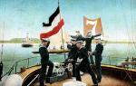Marynarze na niemieckim okręcie, pocztówka z czasów pierwszej wojny światowej