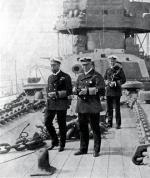 Król Jerzy V i admirał Callaghan na pokładzie HMS „Iron Duke”, 1915 r. 