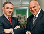 Jerzy Borucki (z lewej)  oraz Andrzej Grabowski zaczęli tworzyć Polmlek ponad dwie dekady temu.  Dziś to jedna  z największych firm mleczarskich  w Polsce 