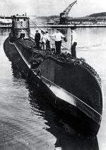 Polski okręt podwodny ORP „Orzeł” po przedarciu się do Wielkiej Brytanii, jesień 1939 r.  
