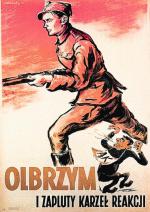 Plakat Włodzimierza Zakrzewskiego, wydrukowany w lutym 1945 roku w Łodzi 