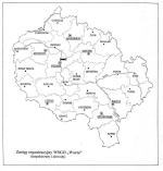 Mapa zasięgu  organizacyjnego  WSGO „Warta”