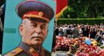 Portret Józefa Stalina znalazł się na czele kijowskiego pochodu