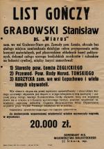 List gończy  za Stanisławem  Grabowskim 