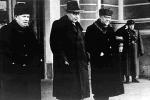 Chruszczow, Gomułka  i Bułganin podczas wizyty polskiej delegacji  w Moskwie w grudniu 1956 r.