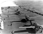 Myśliwskie wildcaty gotowe do startu na pokładzie USS „Hornet”, 4 czerwca 1942 r.  