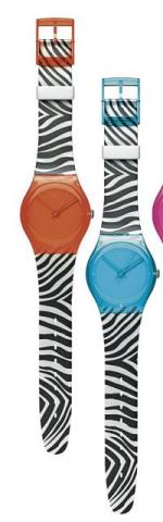 Zegarki Swatch z kolorowej  linii Zebra