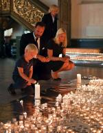 Norweska  para książęca z dziećmi wzięła udział we mszy żałobnej  w katedrze luterańskiej  w Oslo. fot. JAN JOHANNESSEN