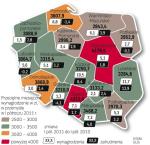 W pięciu województwach płace ponad średnią. W przemyśle utrzymują się regionalne dysproporcje  w zarobkach. Poprawia się sytuacja na Warmii, gdzie inwestują firmy z branży stolarskiej.