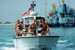 Amerykańska łódź patrolowa strzegąca wybrzeża Arabii Saudyjskiej, listopad 1990 r. 