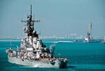 Pancernik USS „Missouri” na wodach Zatoki Perskiej, 1991 r. 