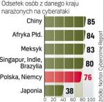 Polska znalazła się wśród 10 krajów najbardziej narażonych na cyberataki. Japonia jest na ostatnim miejscu w rankingu. 