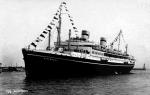 Transatlantyk M/s „Piłsudski” wpływa do portu w Gdyni, lata 30. 