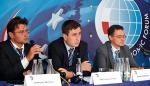 O Rosji dyskutują (od lewej): Aleksiej Muchin, dyrektor Centrum Informacji Politycznej w Rosji, Veaceslav Ionita, przewodniczący komisji ds. gospodarki parlamentu Mołdawii oraz Andrey Szastitko, dyrektor rosyjskiego Biura Analizy Gospodarczej