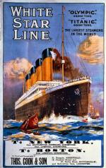 Plakat promujący linię oceaniczną White Star Line i jej transatlantyki, w tym „Titanica”, 1912 r