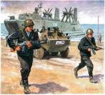 Podstawowym środkiem transportu w latach 60. i 70. był BTR-60. Broń strzelecka radzieckiej piechoty morskiej była identyczna jak w innych  rodzajach wojsk ZSRS. Do lat 60. używano m.in. ręcznych karabinów maszynowych Diegtiariowa, czyli RPD