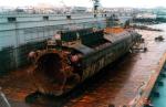 „Kursk” – część kadłuba wyciągnięta z Morza Barentsa  