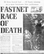 „Fastnet – wyścig śmierci”, pierwsza strona dziennika  „Daily Mail”, 15 sierpnia 1979 r.