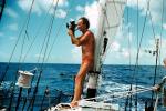 Francuski żeglarz Bernard Moitessier, uczestnik wyścigu samotników Sunday Times Golden Globe w latach 1968 – 1969