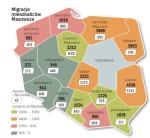Najwięcej osób przeprowadziło się na Mazowsze z województw ościennych: lubelskiego, łódzkiego i warmińsko-mazurskiego.