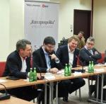 Dyskutanci (od lewej) Michał Szułdrzyński, „Rz”, Jan Filip Staniłko, Tomasz Wróblewski, Marek Cichocki 