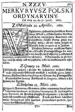 Rok 1661. Pierwsza gazeta wydawana w Warszawie 