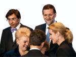 Belg Elio di Rupo (u góry po lewej), Dunka Helle Thorning-Schmidt  (u dołu po prawej) – nowi, niepewni swej roli lewicowi premierzy