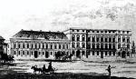 Pałac Teppera w I połowie XIX wieku. Spełniał funkcje hotelowe i handlowe.