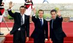 Barack Obama, Dmitrij Miedwiediew i Nicolas Sarkozy podczas szczytu G8 w Deauville w maju ubiegłego roku, fot. Yves Herman