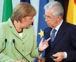 Kanclerz Niemiec Angela Merkel i premier Włoch Mario Monti 