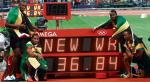 Jamajska sztafeta 4 x 100 m i jej rekord świata. Z lewej Usain Bolt i Yohan Blake, z prawej Nesta Carter i Michael Frater 