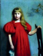 Portret dziewczynki w czerwonej sukience, Polska 1897