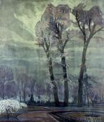 „Park Łazienkowski nocą”, obraz Henryka Szczygliń-skiego  z roku 1918 