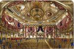 Wnętrze Tammany Hall udekorowane na konwencję Demokratów w 1868 roku. Nie wszystko złoto... 