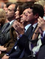 Carla Bruni-Sarkozy, a po prawej rywale do schedy po mężu – Jean-Francois Copé i Francois Fillon 