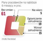 Większość firm chce utrzymać zatrudnienie bez zmian. 