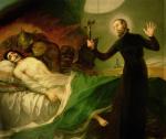 W historii Kościoła nie brak opowieści o wypędzaniu złych duchów.  Z tego motywu skorzystał Francisco Goya malując obraz  „Św. Franciszek Borgia nad umierającym grzesznikiem”
