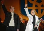 Jurij Łucenko i Julia Tymoszenko na jednym z wieców w Kijowie w 2007 r. 