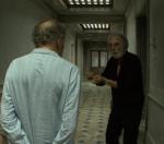 Michael Haneke na planie „Miłości”, tyłem Jean-Louis Trintignant 