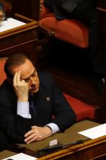 Silvio Berlusconi w czasie wczorajszego posiedzenia Senatu