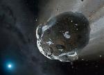 Asteroida niosący lód to ślad po planetce bogatej w wodę, która została rozkruszona 200 mln lat temu w okolicy GD 61